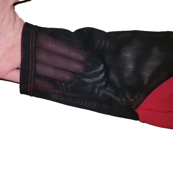 Shein Burgundy Contrast Mesh Phone Pocket Sports Leggings - Picture 4 of 6